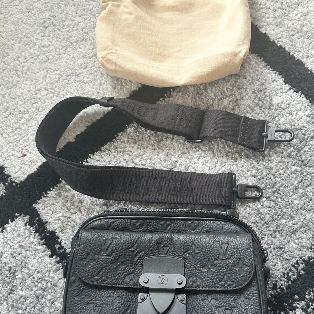 Louis Vuitton Black Embossed Messenger Bag